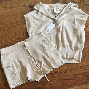 Pink Rose Light Beige Knit Set XS